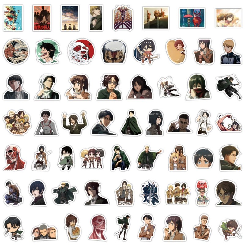 Phone Accessories Quotes - 60Pcs Attack on Titan Anime Stickers