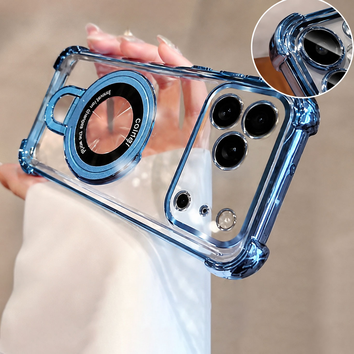 Luxury Clear  Plating Phone Ca - Phone Ring Holder review and price